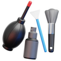 3D Photographer's Essentials, a collection of essential camera cleaning tools arranged on display. A visual guide for anyone who values their photography equipment. png