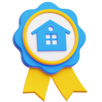 A vibrant emblem showcasing a charming house, symbolizing security and the promise of home ownership. With a design that combines simplicity and elegance. png