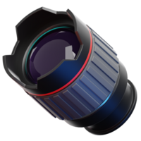 3D Lens of Vision, This close-up view of the lens presents the intricate design and functionality of a camera accessory, essential for capturing life's moments. png