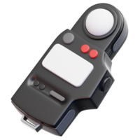 3D Professional Light Meter, A detailed, technical representation of a professional light meter. This image is perfect for technical documentation or illustrating photographic concepts. png