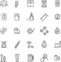 Measuring related web icon set - outline icon set, thin line icons collection vector