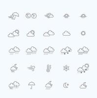 Weather forecast - outline web icon set, line icons collection vector