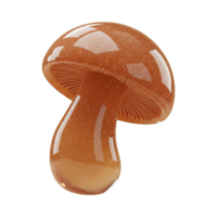 Glossy 3D mushroom with sparkling texture png