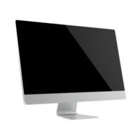 3D desktop computer monitor with blank screen and modern design png