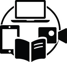 Digital learning resources connected devices vector