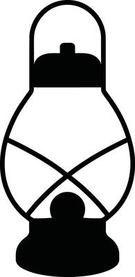Simple line drawing of an oil lantern