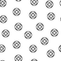 Abstract circles of black and white in random order seamless pattern, minimalist hand drawn illustration, decorative monochrome texture, repeat ornament for textile, gift paper vector
