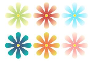 A collection of simple gradient flower vector