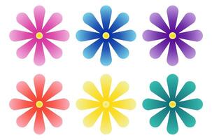 Collection of simple gradient flower vector