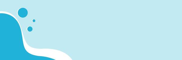 Blue abstract banner background with waves and bubbles vector