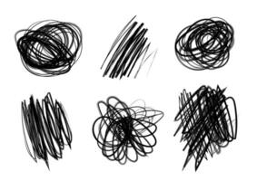 Set of hand-drawn squiggles on a white background. Perfect for adding a whimsical touch to your designs, projects, or artwork. Includes a variety of unique, playful li vector