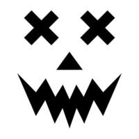 Bold Jack o lantern face with sharp triangular eyes and a zigzag mouth, perfect for Halloween decorations, pumpkin carving templates, and spooky seasonal designs vector