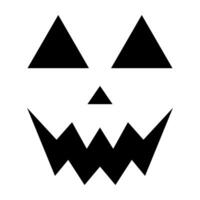 Bold Jack o lantern face with sharp triangular eyes and a zigzag mouth, perfect for Halloween decorations, pumpkin carving templates vector