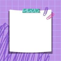 Groovy cards for notes on a purple checkered background. Kawaii templates for paper notes. Empty blanks for messages. Paper notes. Sticky for reminders, memo messages, and planners. Back-to-school. vector