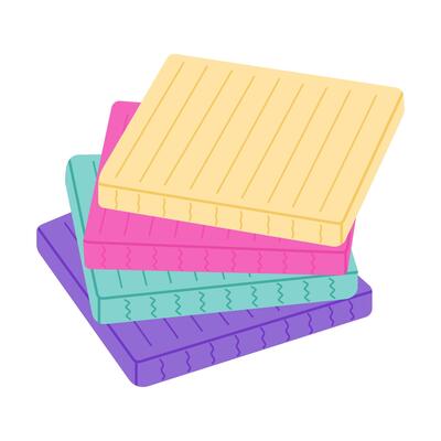 Kawaii school supplies in pastel colors. Stickers for notes, perfect for kids and students. Isolated on a white background. Office stationery elements suitable for prints, cards, and scrapbooking.