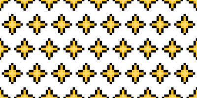 Seamless pixel art pattern with sparkling star icons. Bright and playful retro backdrop with 8-bit style. Minimal pixel design inspired by classic games from the 80s and 90s. vector