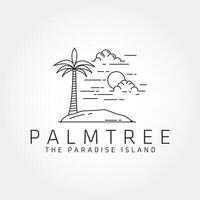 Abstract design summer logo template with palm trees. vector