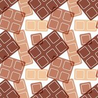 Chocolate Food Seamless Pattern Featuring Cakes and Sweets in Flat Style vector