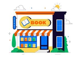 Cartoon of a School Library for Reading, Learning, and Academic Self Growth vector