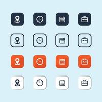 Phone, Email, Message, Envelope, Location, Pin, Map, Gps, Marker, Address, Time, Clock, Date, business, Calendar icon set. editable line icons. social media icons. vector