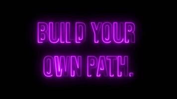 Neon Build your own path text animation video