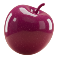 Captivating Plum Apple with Glossy Reflective Surface and Subtle Texture 3D Render png