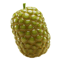 Vibrant Green Noni Fruit 3D Render with Textured Surface for Health and Wellness Concepts png