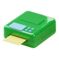 Glossy Green Compact Printer Device with Paper Output Transparent Background png