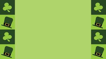 Frame-style pattern with Saint Patrick's hats and shamrock icons, featuring central copyspace. Great for festive banners, greeting cards, and St. Patrick's Day templates. vector