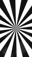 Sunburst background animation black and white with halftone loop video