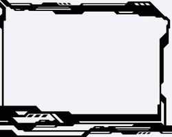 HUD futuristic frame black line border game swag streetwear elements pack panel cyber sci-fi, cyberpunk interface editable vector