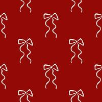 Hand drawn cute bows pattern vector