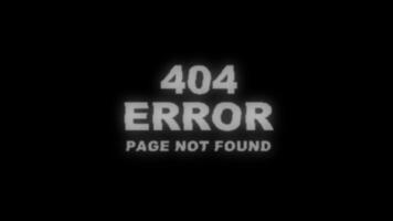 404 Error Page Not Found Animation, Retro Glitch Style video
