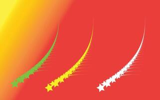 Colorful star comet trails with motion swirl effect on vibrant gradient red background vector