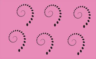 Minimal dotted spiral design elements in repeating pattern with pink background vector