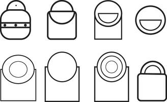 Outline of reusable water bottles and thermos designs for eco and lifestyle concepts vector