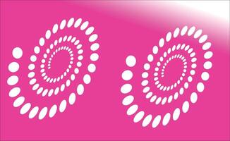 Spiral swirl made of dotted circles in vibrant pink background abstract design vector