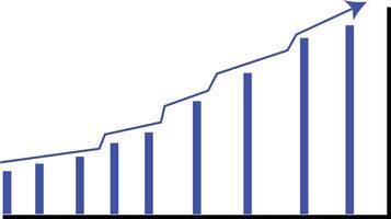 A graph showing the growth of a business vector