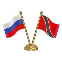Russian and Trinidad and Tobago table flag vector
