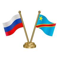 Russian and Congo table flag. vector