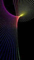 Colorful Neon Curve Lines, Vertical Abstract Animation background video