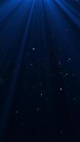 Animated light rays blue with particle video