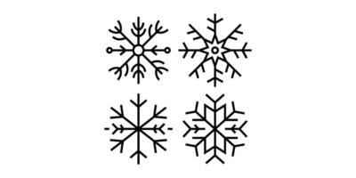 snowflakes icon line set isolated vector