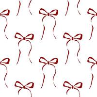 Hand drawn charming ribbon bows pattern vector