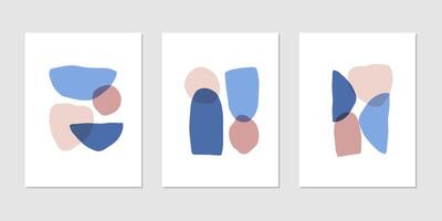 Abstract modern art composition hand drawn illustration set. Colorful shapes isolated on white background. Stylish minimalistic doodle drawing. Hipster print, modern wallpaper. Trendy decor element vector