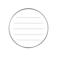 Hand drawn round memo paper sheet, sticky note, reminder, to do list, sticky tape. Bullet journal elements in line art doodle style. vector