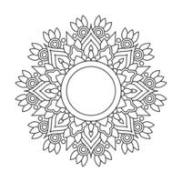 Hand Sketched Abstract Mandala in Black and White Coloring Book Page vector