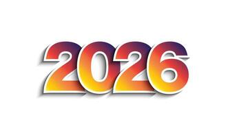 2026 Happy New Year Typography Design. vector