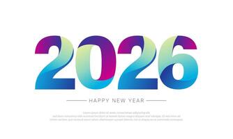 2026 New Year Greeting Card Design. vector