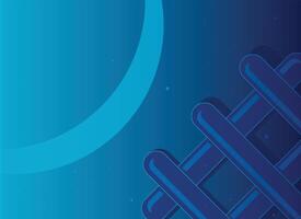 Abstract flat illustration of blue crescent moon with minimalist geometric shapes. Perfect for celestial, night sky, fantasy, or spiritual themed backgrounds and creative graphic design assets. vector